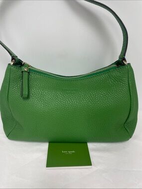 kate spade Bright Green Pebbled Leather Shoulder Bag